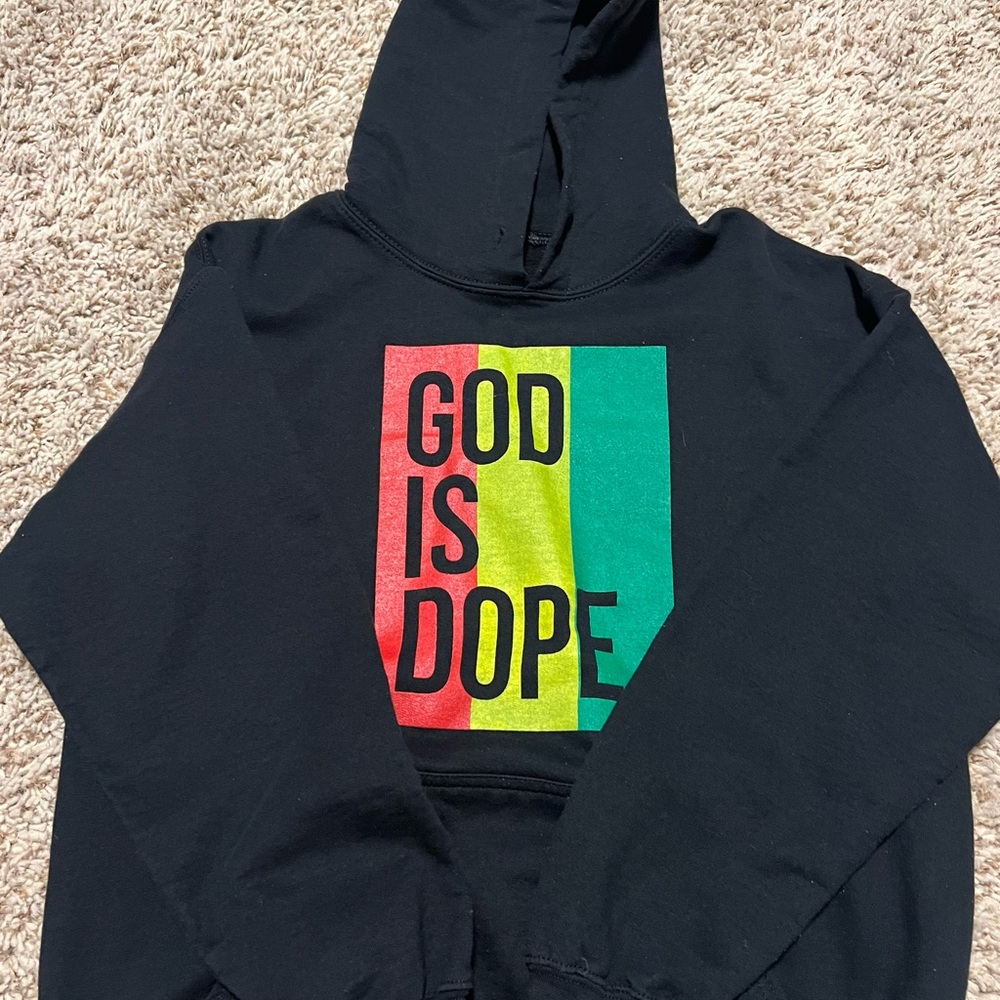 God Is Dope Black Hoodie for Women